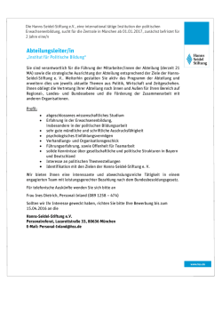 Institut f&uuml;r Politische Bildung - Hanns-Seidel