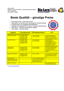 Preisliste Griesheim