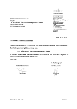Kommunalsteuer Wien - Büroring Personalmanagement GmbH