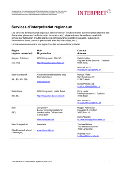 Services d`interprétariat régionaux