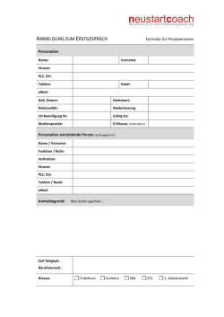 Anmeldeformular - neustartcoach