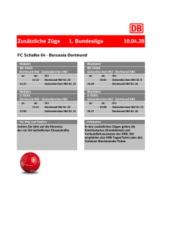 Zusätzliche Züge 1. Bundesliga 10.04.2016