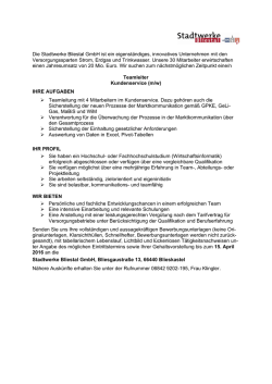 Teamleiter Kundenservice gesucht