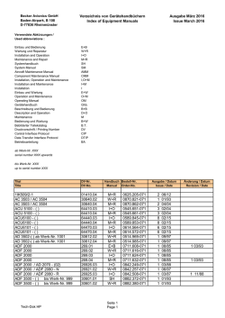 Verzeichnis von Gerätehandbüchern Index of