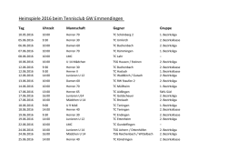 Heimspiele 2016 beim Tennisclub GW Emmendingen