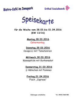 für die Woche vom 28.03.bis 01.04.2016