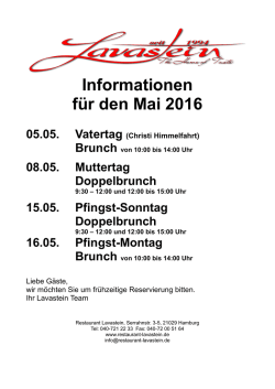 Information - Restaurant Lavastein