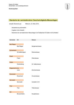 Standorte der semistationären Geschwindigkeits