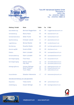 Telefonverzeichnis - Trans MF Internationale Spedition GmbH