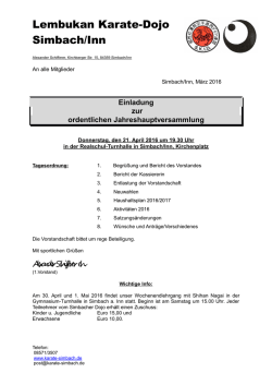 Jahreshauptversammlung - Lembukan Karate Dojo Simbach