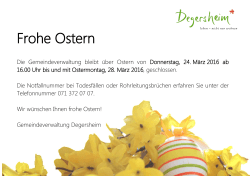 Frohe Ostern - Degersheim