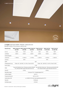 abalight LED Panel SNAP, 318x618 / 618x1218 mm