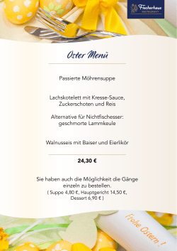 Oster Menü - Restaurant Fischerhaus