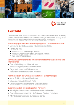 Leitbild - Swiss Biotech