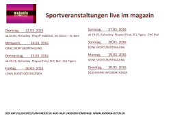 Sportveranstaltungen live im magazin