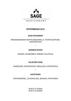 Ostermenü - Sage Restaurant