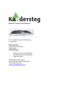 Neue Pächter für das Restaurant Sport, Kunsteisbahn Kandersteg