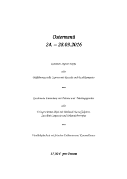 Ostermenü 24. – 28.03.2016