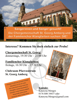 Interesse? Kommen Sie doch einfach zur Probe!