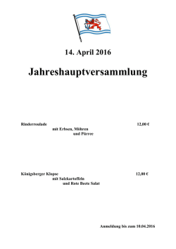 Jahreshauptversammlung