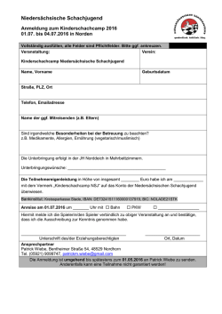 Meldebogen - Niedersächsische Schachjugend
