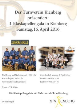 3. Blaskapellengala in Kienberg Samstag, 16. April