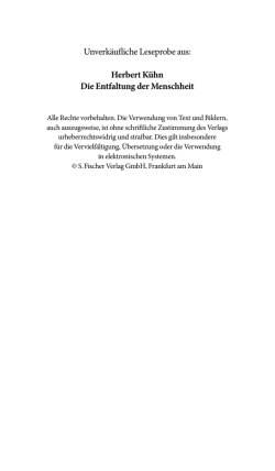 Herbert K&uuml;hn Die Entfaltung der Menschheit