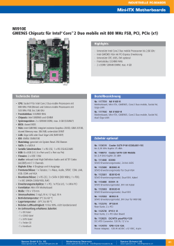 MI910E GME965 Chipsatz für Intel® Core™ 2 Duo mobile mit 800