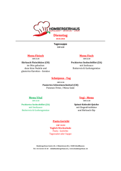 Dienstag - Hombergerhaus