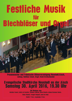 Plakat: Konzert 30.5.2016 - Fränkische Bläservereinigung