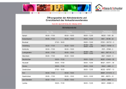 Öffnungszeiten der Abholstandorte und