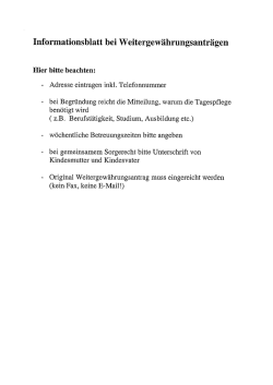 Informationsblatt bei Weitergewaehrungsantraegen