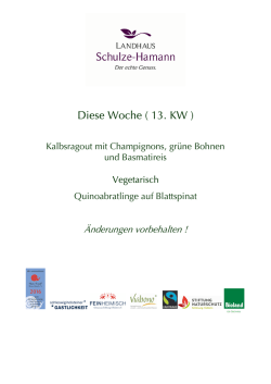 Diese Woche - Landhaus Schulze