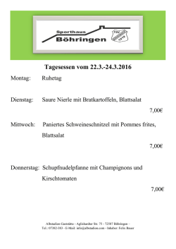 Tagesessen vom 22.3.-24.3.2016