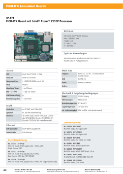 LP-171 PICO-ITX Board mit Intel® Atom™ Z510P Prozessor