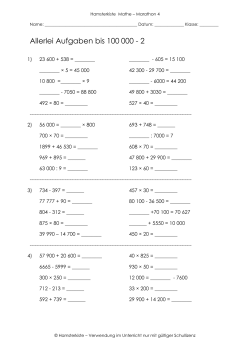 Allerlei Aufgaben bis 100.000 - 2