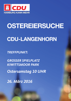 V.i.S.d.P.: CDU Langenhorn • Leinpfad 74 • 22299 Hamburg