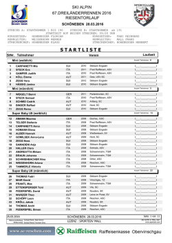 DLR 2016 Startliste