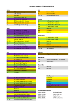 Jahresprogramm Turnverein 2016