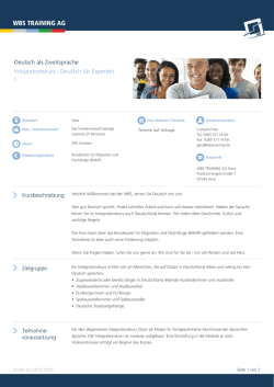 Integrationskurs - Deutsch f&uuml;r Experten I