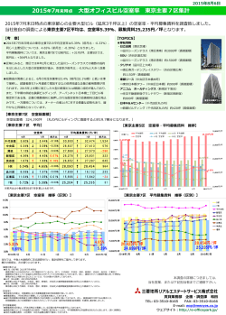 2015年7月末時点 大型オフィスビル空室率 東京主要7区集計