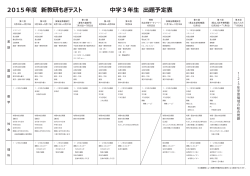 2015年度 新教研もぎテスト 中学3年生 出題予定表