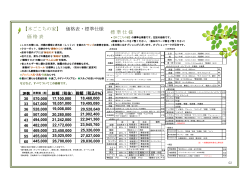 【木ごこちの家】 価格表・標準仕様 価 格 表 標 準 仕 様