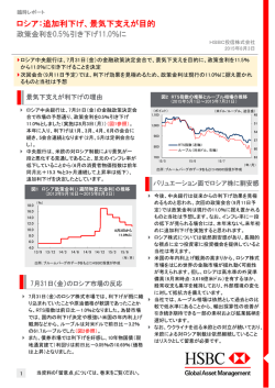 ロシア：追加利下げ、景気下支えが目的 - HSBC Global Asset