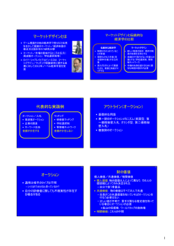 マーケットデザインとは 代表的な実践例 アウトライン（オークション