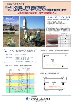 ボーリング調査、SWS 試験の補間に オートマチックラムサウンディング