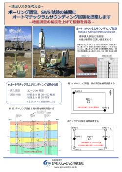 ボーリング調査、SWS 試験の補間に オートマチックラムサウンディング