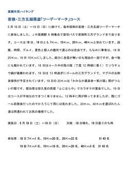 若狭・三方五湖周遊「ツーデーマーチ」コース