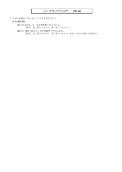 プログラミング入門Ⅰ (No.4)