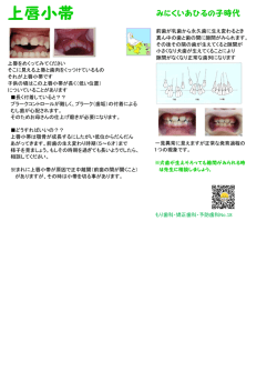 上唇小帯 - もり歯科・矯正歯科